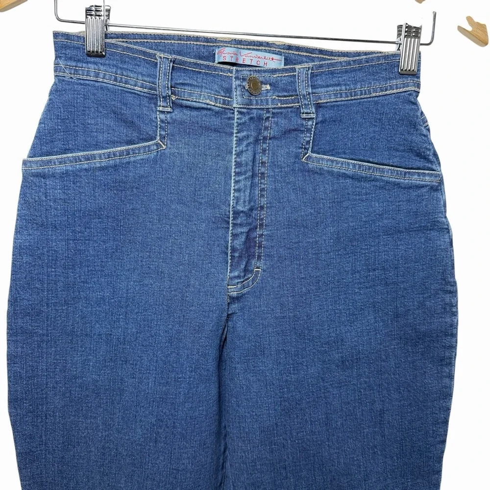 Vintage Gloria Vanderbilt Stretch Jeans Petite 6 High Rise Tapered Clean Back